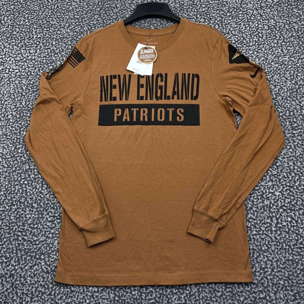 Nike Shirt Men Small New England Patriots NFL Long Sleeve Crew Neck Cotton New S